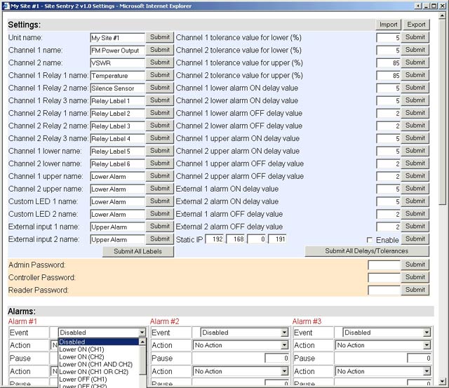 SiteSentry2
              Config Screen